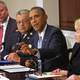 President Barack Obama (center) delivers remarks at the end of a meeting with civil rights leaders, elected officials, Ferguson, Mo., residents and law-enforcement officials in the Eisenhower Executive Office Building Dec. 1, 2014, in Washington, D.C.
Chip Somodevilla/Getty Images